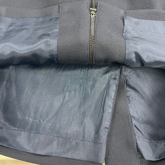 Carlisle Navy Blue Zip Front Career Skirt Leather Waistband Size 16 - Picture 7 of 12